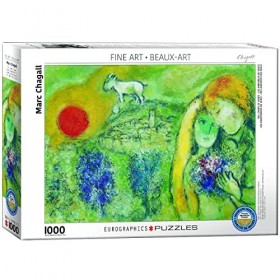 Eurographics Puzzle 1000&nbsp;pièces «&nbsp;Marc Chagall&nbsp;: Les Amoureux de Vence&nbsp;», Multicolore