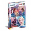 Clementoni- Supercolor Disney La Reine des Neiges 2-2x60 Enfant-boîte de 2 Puzzles 60 pièces -fabriqué en Italie, 5 Ans et 