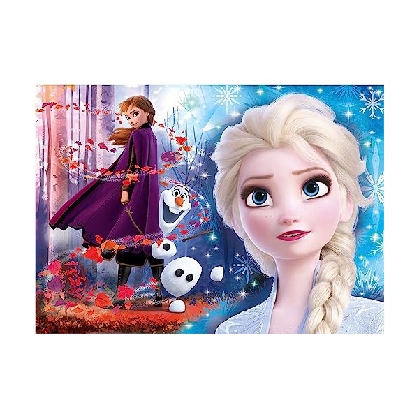 Clementoni- Supercolor Disney La Reine des Neiges 2-2x60 Enfant-boîte de 2 Puzzles 60 pièces -fabriqué en Italie, 5 Ans et 