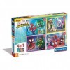 Clementoni Supercolor 4 in 1-Marvel Spidey and His Amazing Friends Progressifs 12, 16, 20, 24 Pièces , Enfants 3 Ans, Puzzle