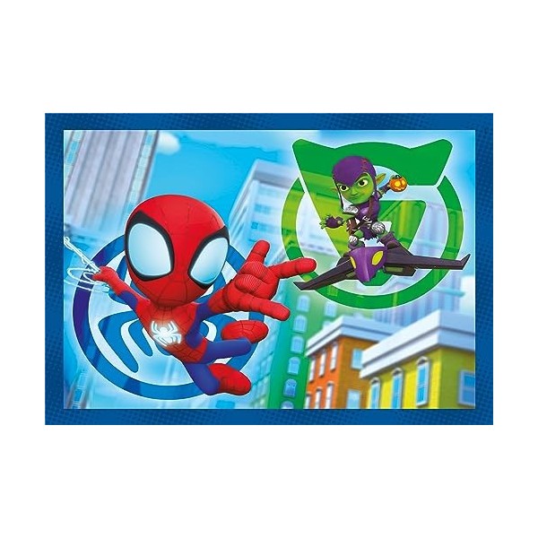 Clementoni Supercolor 4 in 1-Marvel Spidey and His Amazing Friends Progressifs 12, 16, 20, 24 Pièces , Enfants 3 Ans, Puzzle