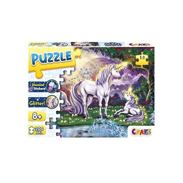 Craze Puzzle 200 pièces Magic Forest Puzzle Enfant 8 Ans et + Puzzle Licorne Puzzle Animaux Puzzle 3D 30257