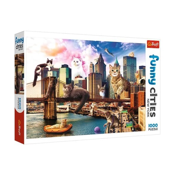 Trefl Chats à New York 1000 Pièces Villes Amusantes Qualité Premium pour Adultes et Enfants à partir de 12 Ans Puzzle, TR1059