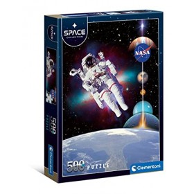 Clementoni Space Collection Adulte 500 pièces, Astronaute, Espace, planète-fabriqué en Italie, Puzzle, 35106, Multicolore