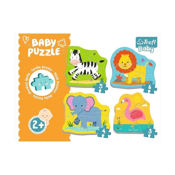 Trefl-de 3 à 6 Pièces, 4 Sets, pour Enfants à partir de 2 Ans Puzzle, 36073, Multicolored