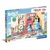 Clementoni- Bluey Supercolor Puzzle-Bluey-104 Pièces, Enfants 6 Ans, Puzzle Dessin Animé-Fabriqué en Italie, 27167, Multicolo