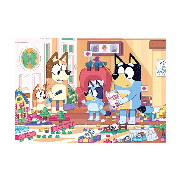 Clementoni- Bluey Supercolor Puzzle-Bluey-104 Pièces, Enfants 6 Ans, Puzzle Dessin Animé-Fabriqué en Italie, 27167, Multicolo