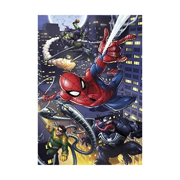 Clementoni- Marvel Spiderman Supercolor Spiderman-180 Pièces, Enfants 7 Ans, Puzzle Dessin Animé-Fabriqué en Italie, 29782