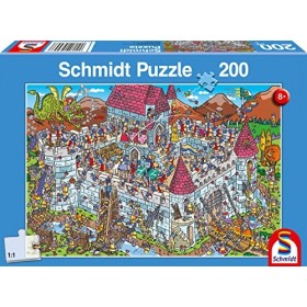 Schmidt Spiele 56453 Vue sur Le château des Chevaliers, Puzzle pour Enfants de 200 pièces, Coloré