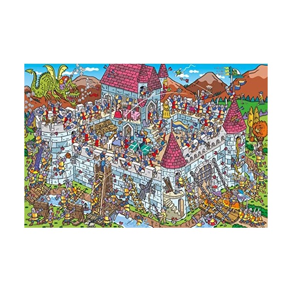 Schmidt Spiele 56453 Vue sur Le château des Chevaliers, Puzzle pour Enfants de 200 pièces, Coloré