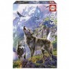 Educa - Loups sur Les Rochers | 500 pièces Puzzle. Mesure : 34 x 48 cm. Comprend Fix Puzzle Tail pour laccrocher Une Fois l