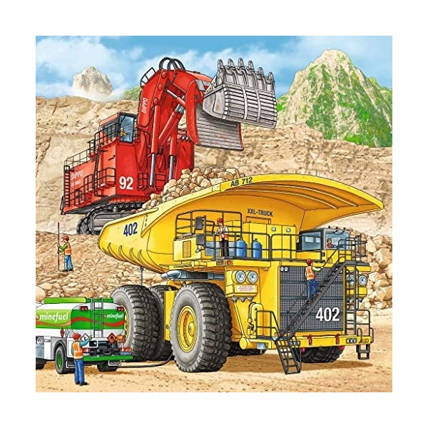 Ravensburger - 80120 - Puzzle Tracteurs Et Machines De Chantiers 3x49 Pièces