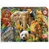 Educa - Collage Animaux Sauvages | 500 pièces Puzzle. Mesure : 48 x 34 cm. Comprend Fix Puzzle Tail pour laccrocher Une Fois