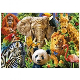 Educa - Collage Animaux Sauvages | 500 pièces Puzzle. Mesure : 48 x 34 cm. Comprend Fix Puzzle Tail pour laccrocher Une Fois