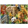 Educa - Collage Animaux Sauvages | 500 pièces Puzzle. Mesure : 48 x 34 cm. Comprend Fix Puzzle Tail pour laccrocher Une Fois