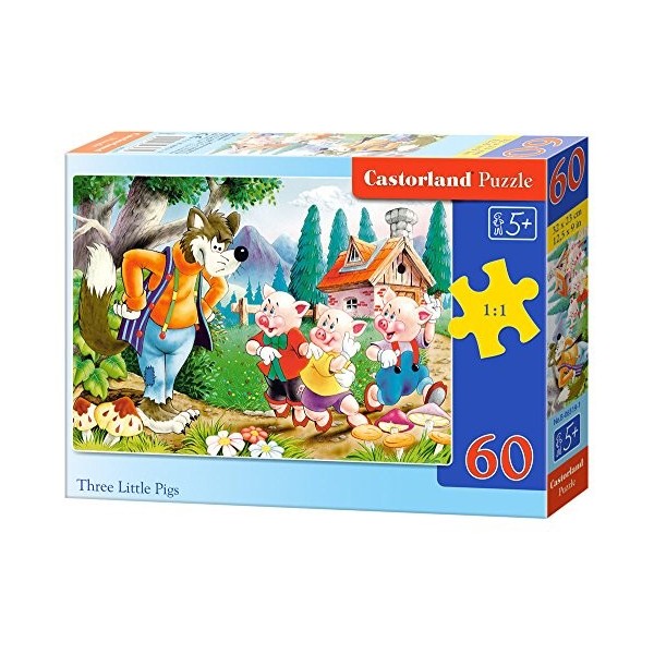 Castorland - B-06519-1 - Puzzle - Les Trois Petits Cochons - 60 Pièces
