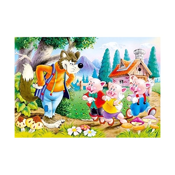Castorland - B-06519-1 - Puzzle - Les Trois Petits Cochons - 60 Pièces