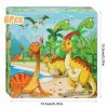 Delsen 6 Puzzle Dinosaure, Puzzles pour Enfants 3 Ans, Puzzle Cadre 3 Niveaux de Difficulté Différents, Puzzle Enfant 3 Ans C