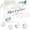 Threan Set de Cadeau pour Marraine Parrain Puzzle de Marraine en Bois Puzzle dAnnonce de Parrain Puzzle de Demande à Marrain