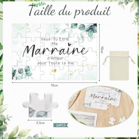 Threan Set de Cadeau pour Marraine Parrain Puzzle de Marraine en Bois Puzzle dAnnonce de Parrain Puzzle de Demande à Marrain