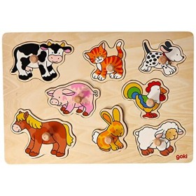 Goki Puzzle à Encastrements, Bébés Animaux