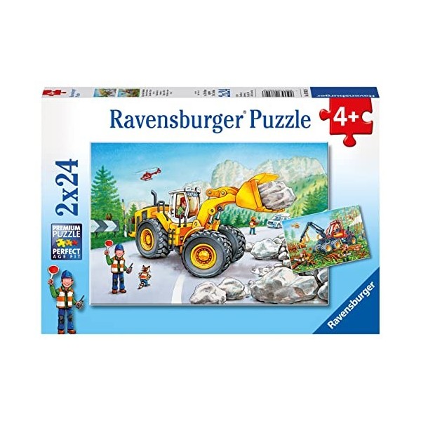 Ravensburger - 78028 - Puzzle Excavatrice Et Tracteur De Fôret 2x24 Pièces