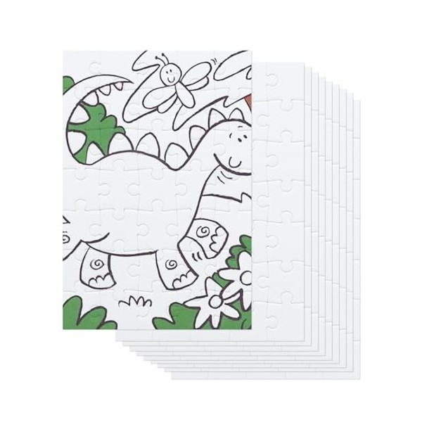 Lithyc 10 PièCes de Puzzle Blanc, Puzzle par Sublimation,Puzzle à Peindre pour Enfants de 10 X 15 Cm, Puzzles à Faire Soi-MêM