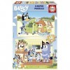 Educa - Bluey : Lot de 2 puzzles en bois pour enfants de 50 pièces chacun. Dimensions : 28 x 20 cm. Composé de grandes pièces