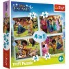 Trefl - Encanto, Notre Magique Encanto - Puzzle 4en1, de 35 à 70 éléments - Puzzle avec les personnages de contes de fées Dis