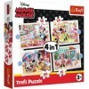 Trefl 12 à 24 Pièces 4 Sets pour Enfants à partir de 3 Ans Puzzle, TR34355, Minnie avec des Amis Minnie Disney, Minnie mit Fr