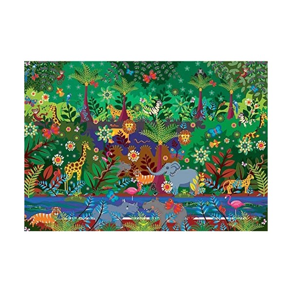 Educa - Jungla | Entrez dans la Jungle avec ce Puzzle de 500 pièces | Mesure approximative: 48 x 34 cm | Inclut Fix Puzzle po