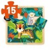 DJECO- Dschungel emboîtable Puzzle Jungle, DJ01810, Multicolore