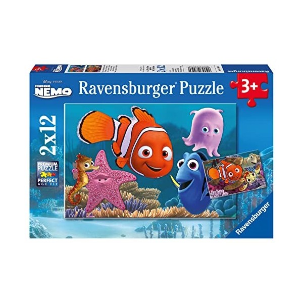 Ravensburger - 07556 - Puzzle Enfant Classique -Le monde de Nemo - 2 x 12 Pièces