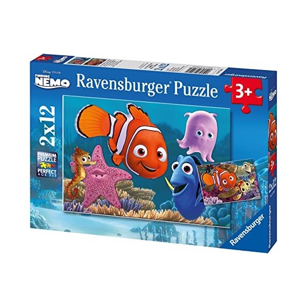 Ravensburger - 07556 - Puzzle Enfant Classique -Le monde de Nemo - 2 x 12 Pièces