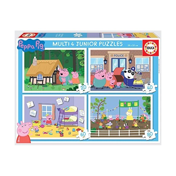 Educa - Peppa Pig Super Puzzles pour Enfants | 2 x 25 pièces en Bois. Recomendado a partir de 3 años 18078 