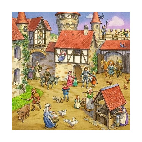 RAVENSBURGER PUZZLE- Tiere Ravensburger 05150 Puzzle pour Enfants à partir de 5 Ans Motif Tournoi de Chevalier au Moyen-Âge 3