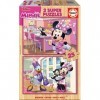 Educa - Disney Mickey Top Départ Minnie & The Happy Helpers 2 Puzzles de 25 pièces, 17625