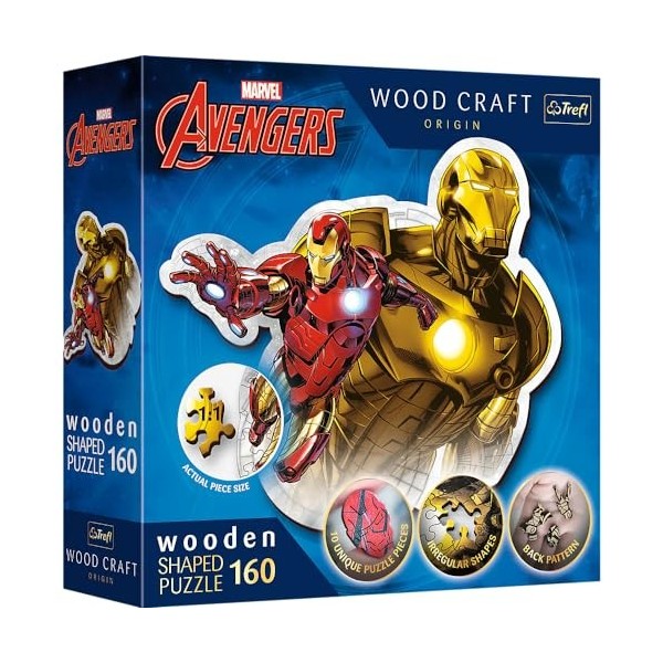 Trefl- Wood Craft Marvel Avengers Puzzle en Bois Contour, 20183, Multicolores
