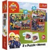 Trefl Sam, Fireman Sams Team-3 en 1 Puzzle, 93334, Multicolore, Taille Unique