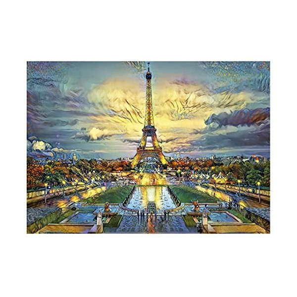 Educa - Tour Eiffel | 500 pièces Puzzle. Mesure : 48 x 34 cm. Comprend Fix Puzzle Tail pour laccrocher Une Fois lassemblage