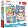 Trefl, Bébé 12 à 24 Pièces 4 Sets pour Enfants à partir de 3 Ans Puzzle, 34378, Requin Famille Baby Shark, Baby Hai Und Seine