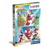 Clementoni- Marvel Spidey and His Amazing Friends Supercolor Friends-2x60 Enfants 4 Ans, Boîte De 2 60 Pièces , Puzzle Dessi