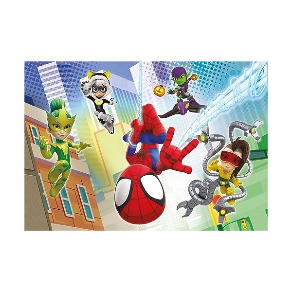 Clementoni- Marvel Spidey and His Amazing Friends Supercolor Friends-2x60 Enfants 4 Ans, Boîte De 2 60 Pièces , Puzzle Dessi