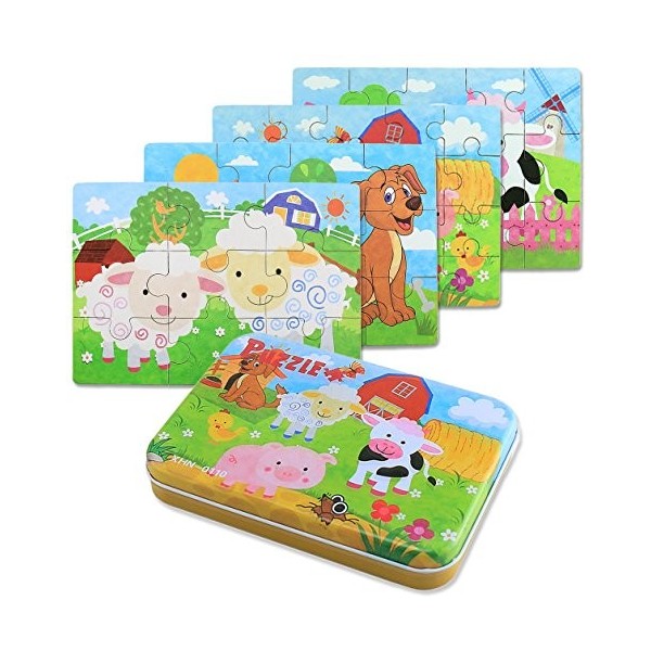 BBLIKE Jouet Puzzle pour Enfants, 4 Niveaux de Difficulté Différents, 9 Pièces, 12 Pièces, 15 Pièces, 20 Pièces, Jouet Éducat