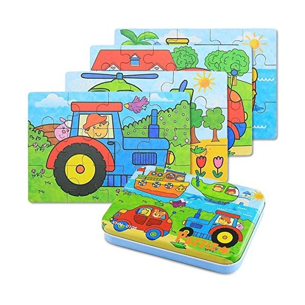 BBLIKE Jouet Puzzle pour Enfants, 4 Niveaux de Difficulté Différents, 9 Pièces, 12 Pièces, 15 Pièces, 20 Pièces, Jouet Éducat