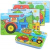 BBLIKE Jouet Puzzle pour Enfants, 4 Niveaux de Difficulté Différents, 9 Pièces, 12 Pièces, 15 Pièces, 20 Pièces, Jouet Éducat