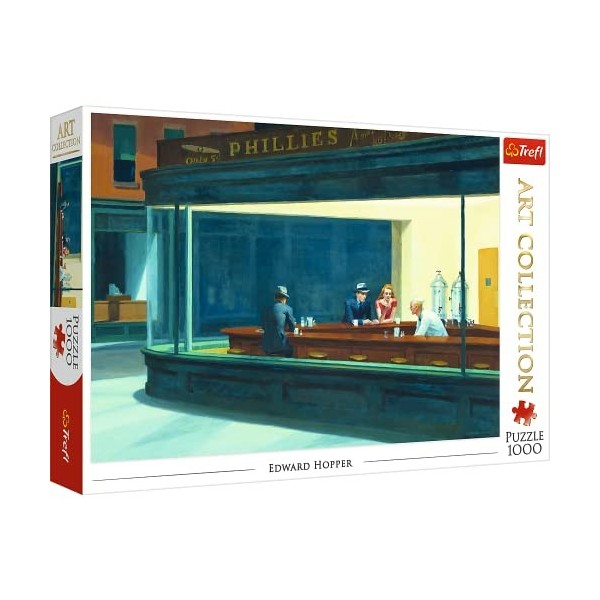 Trefl - Nighthawks, Edward Hopper - 1000 éléments, Art Collection, Art, Peinture Américaine, pour Adultes et Enfants à Partir