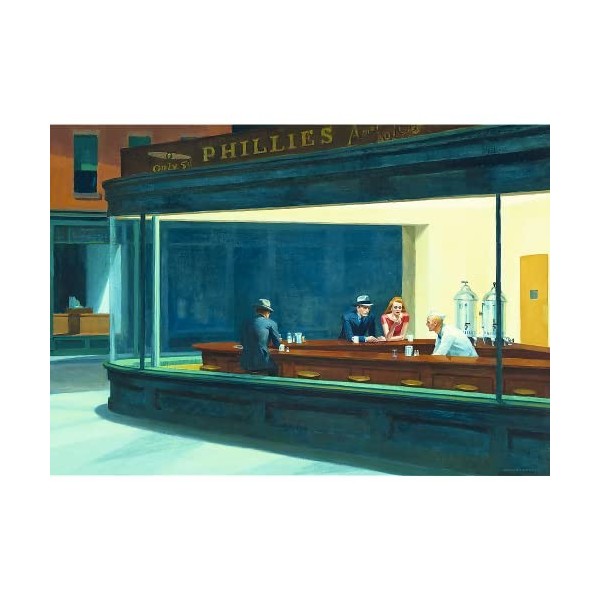 Trefl - Nighthawks, Edward Hopper - 1000 éléments, Art Collection, Art, Peinture Américaine, pour Adultes et Enfants à Partir