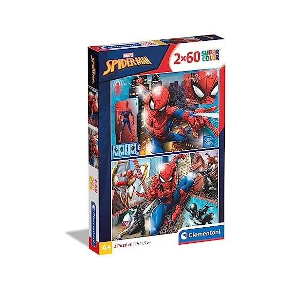 Clementoni- Supercolor Puzzle-Spider-Man-2 x 60 piéces- 21608