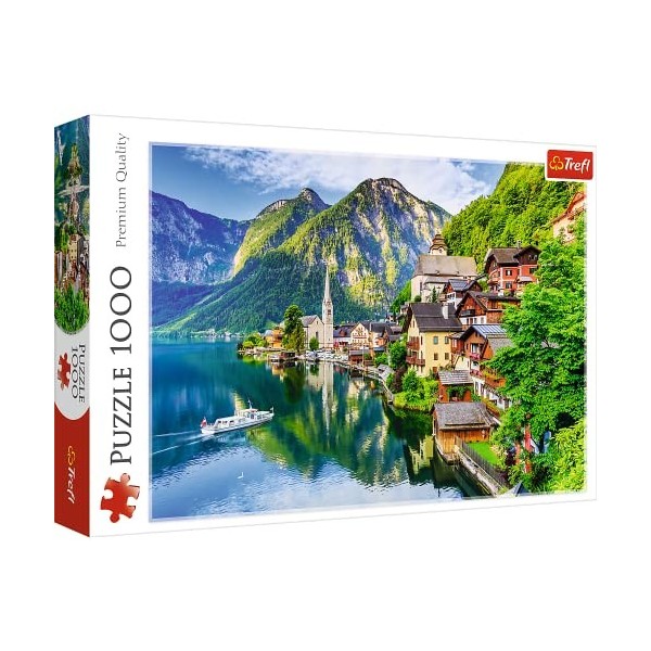 Trefl - Hallstatt, Autriche - 1000 Pièces, Vue sur Les Alpes, Lac, Paysage, Vue sur la Ville, Puzzle, Divertissement Créatif,
